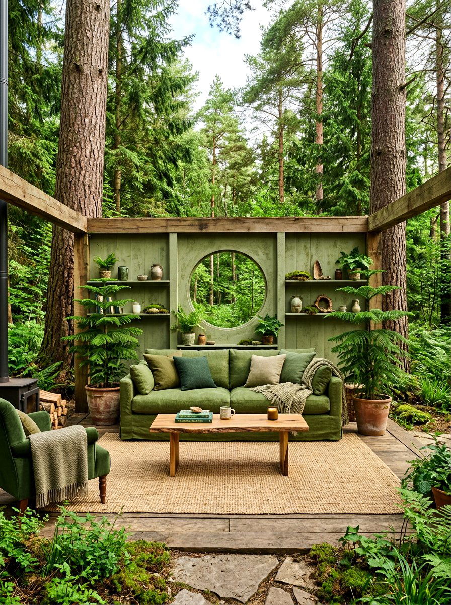 Moss Green Living Room - 30 tonal living room ideas