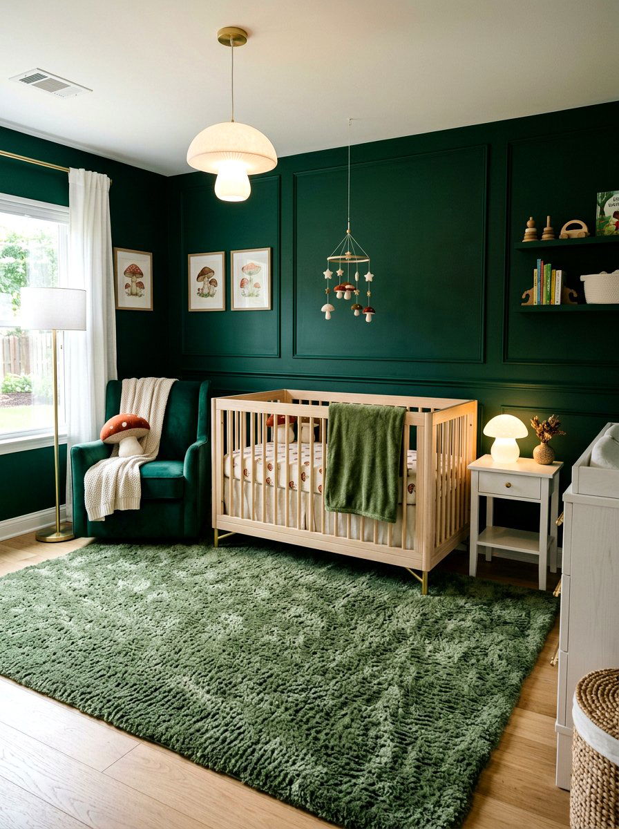 Moss Green Mushroom Nursery - 30 mushroom nursery ideas