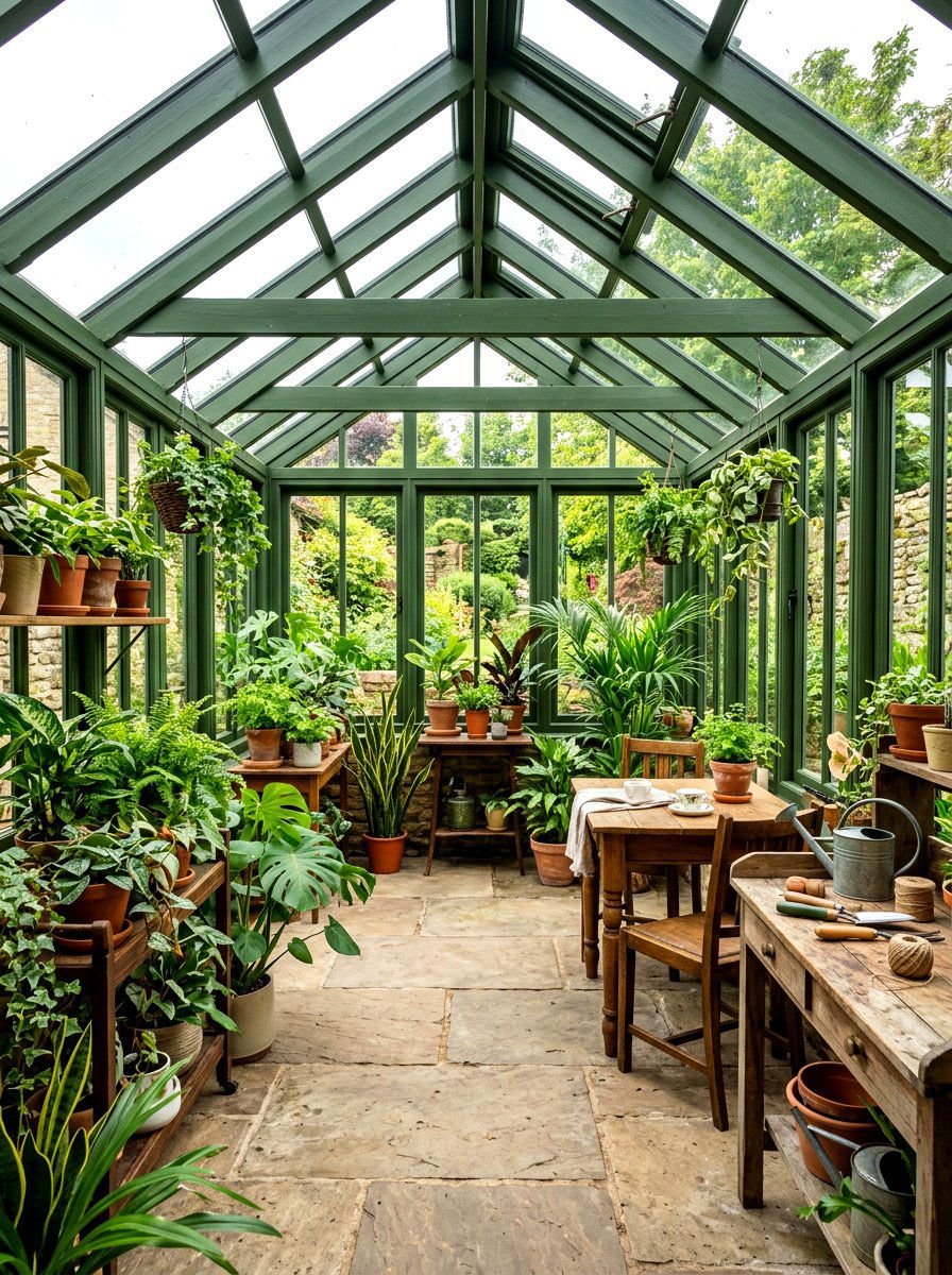 Moss Green Small Conservatory - 30 small room big color ideas