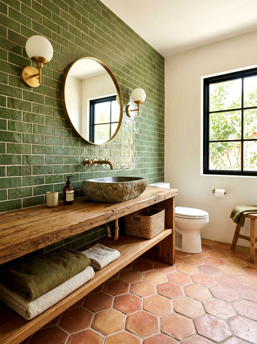 Moss Green Tile Bathroom - 30 green bathroom ideas
