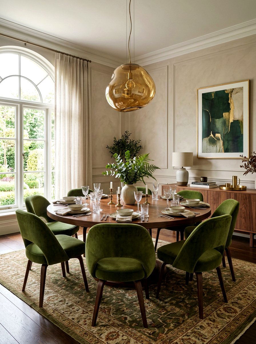 Moss Green Velvet Dining Room - 30 moss green dining room ideas