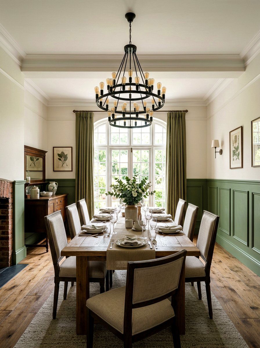 Moss Green Wainscoting Dining Room - 30 moss green dining room ideas