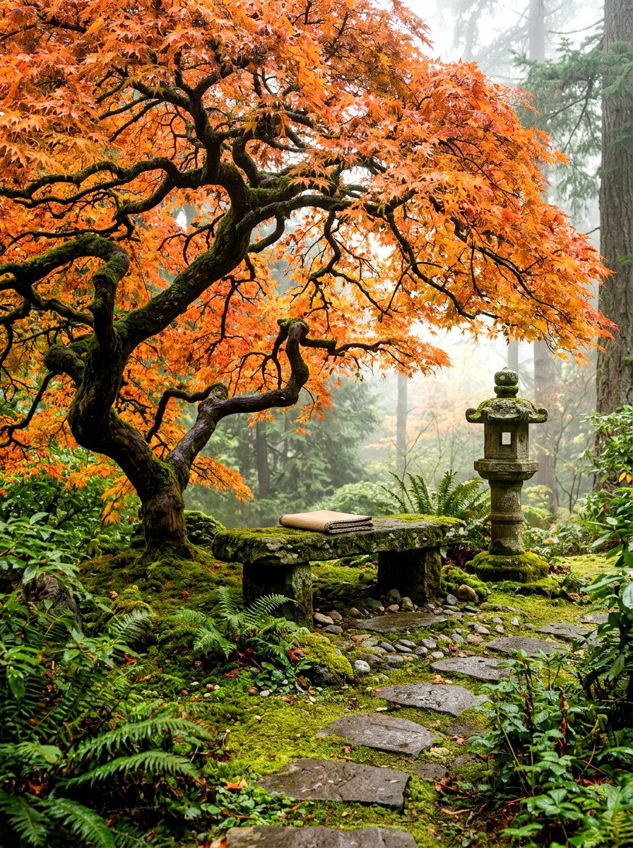 Moss Meditation Nook Maple - 30 Japanese maple garden ideas