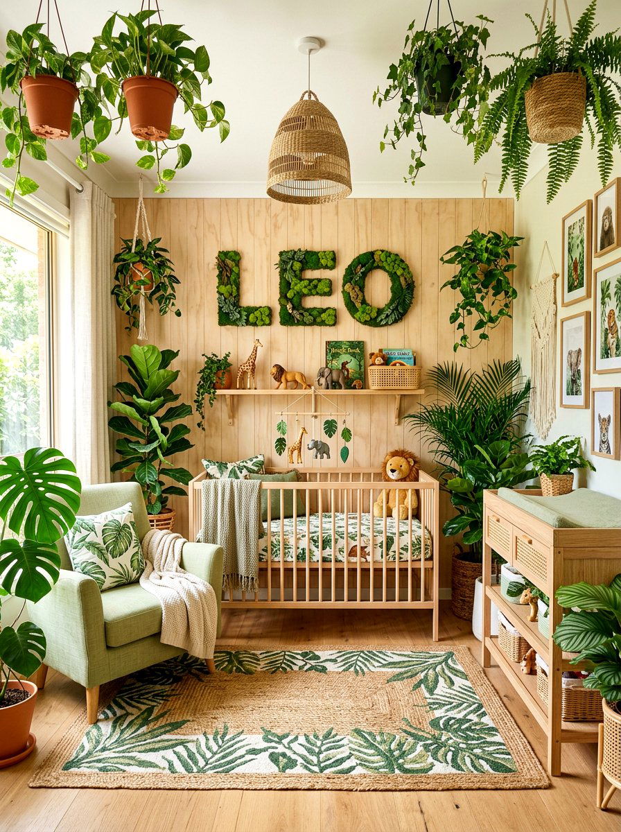 Moss Name Sign - 30 nursery name wall ideas