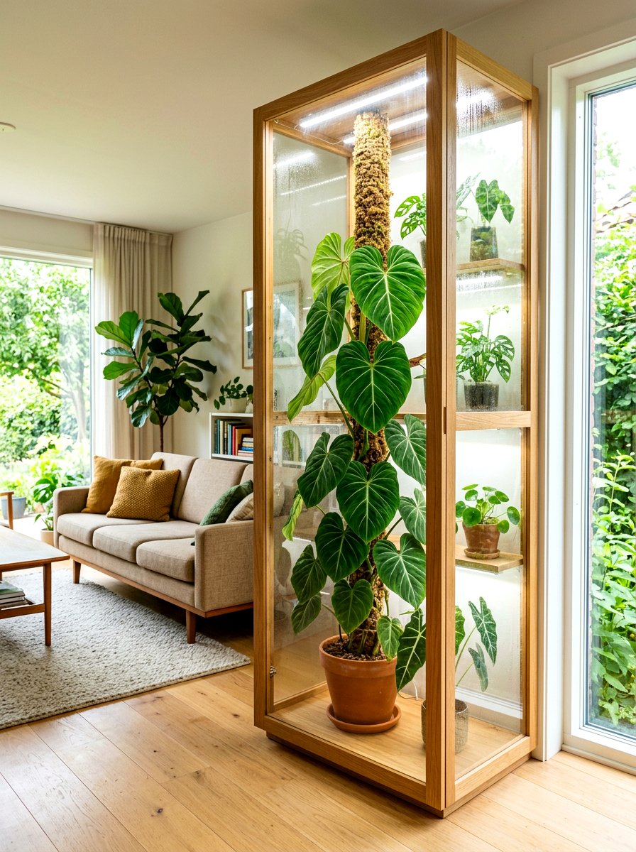 Moss Pole Greenhouse Cabinet - 30 indoor greenhouse cabinet ideas
