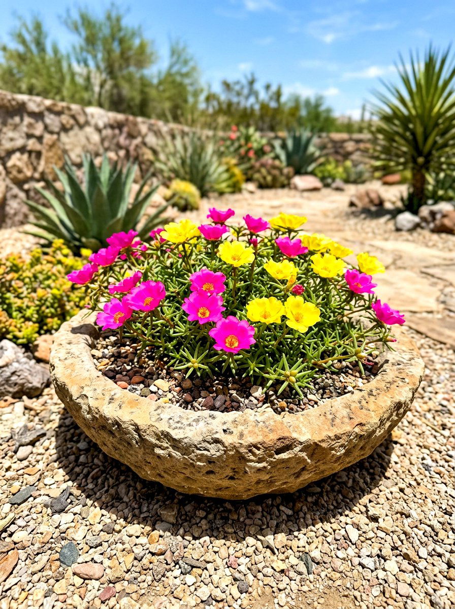 Moss Rose Portulaca - 30 sunny container garden ideas