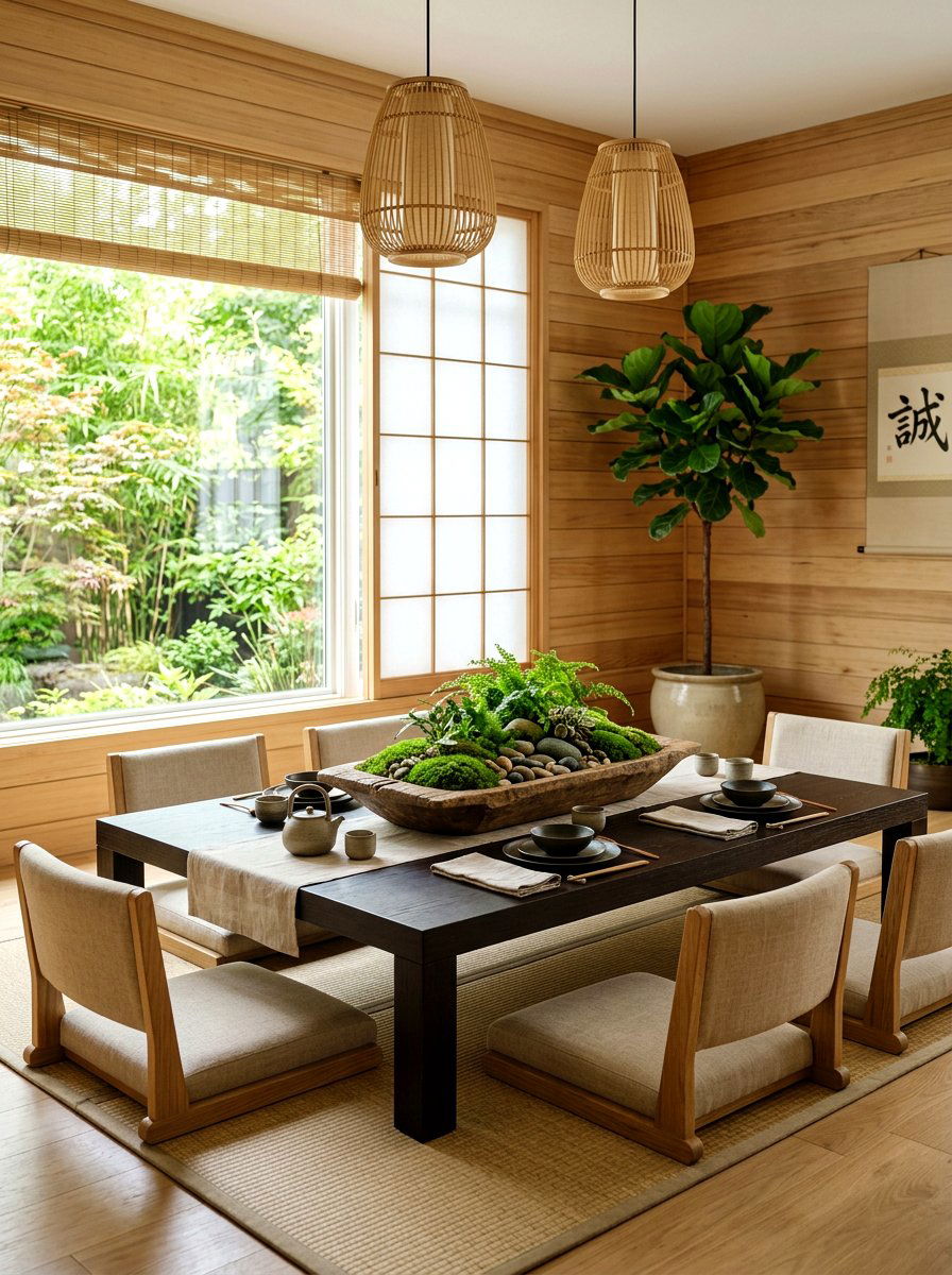 Moss Stones - 30 dining room centerpiece ideas