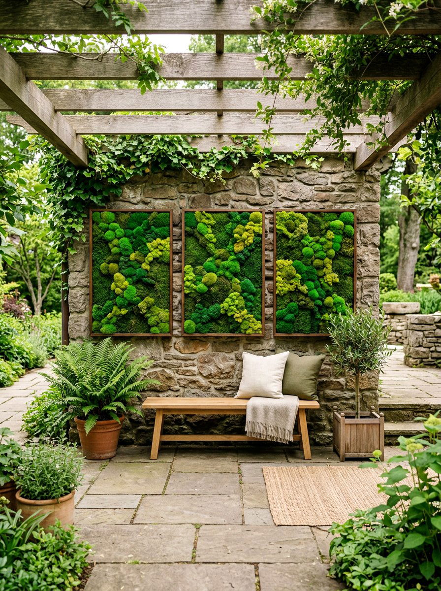 Moss Wall Art - 30 patio wall decor ideas
