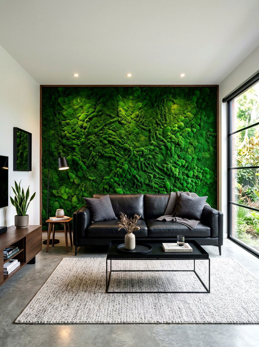 Moss Wall Living Room - 30 living room plant wall ideas
