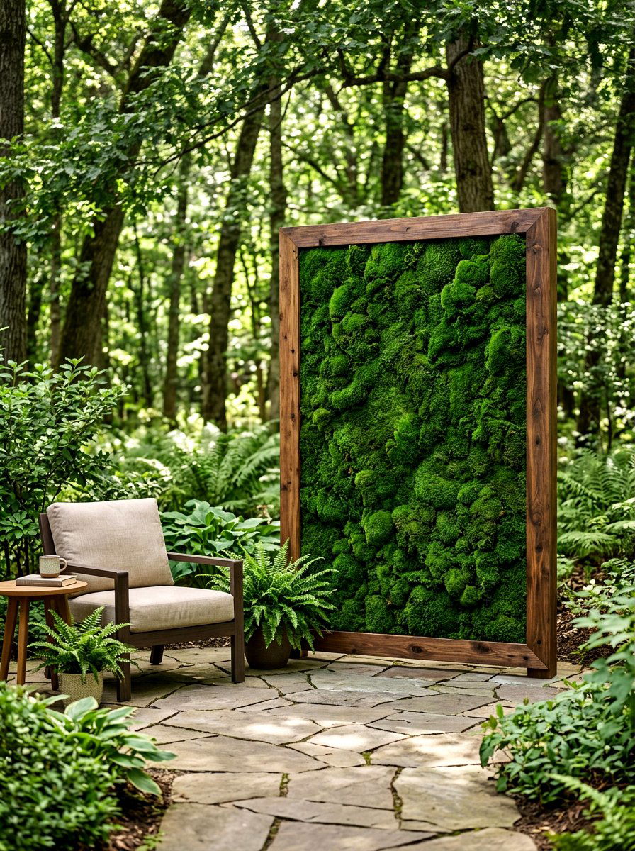 Moss Wall Privacy Panel - 30 vertical garden privacy wall ideas