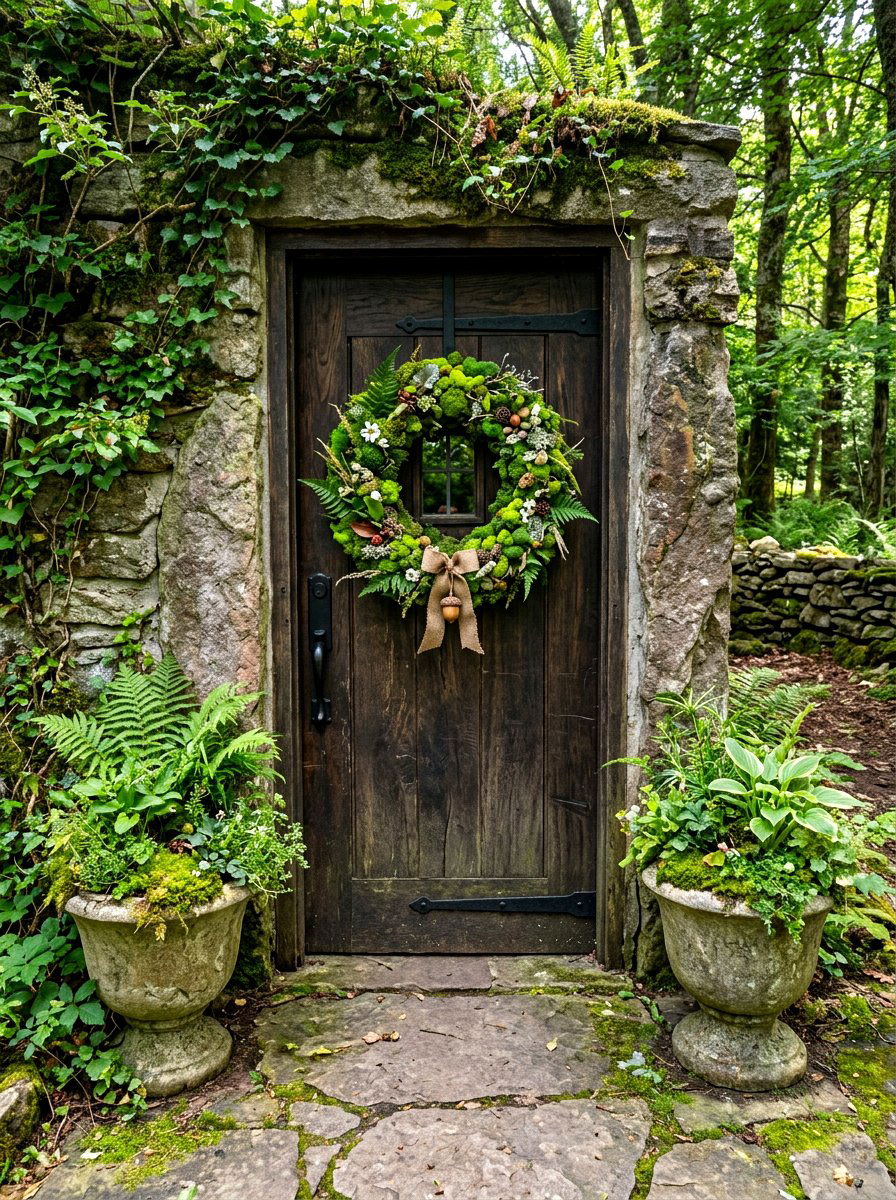 Moss Woodland Wreath - 30 spring wreath ideas