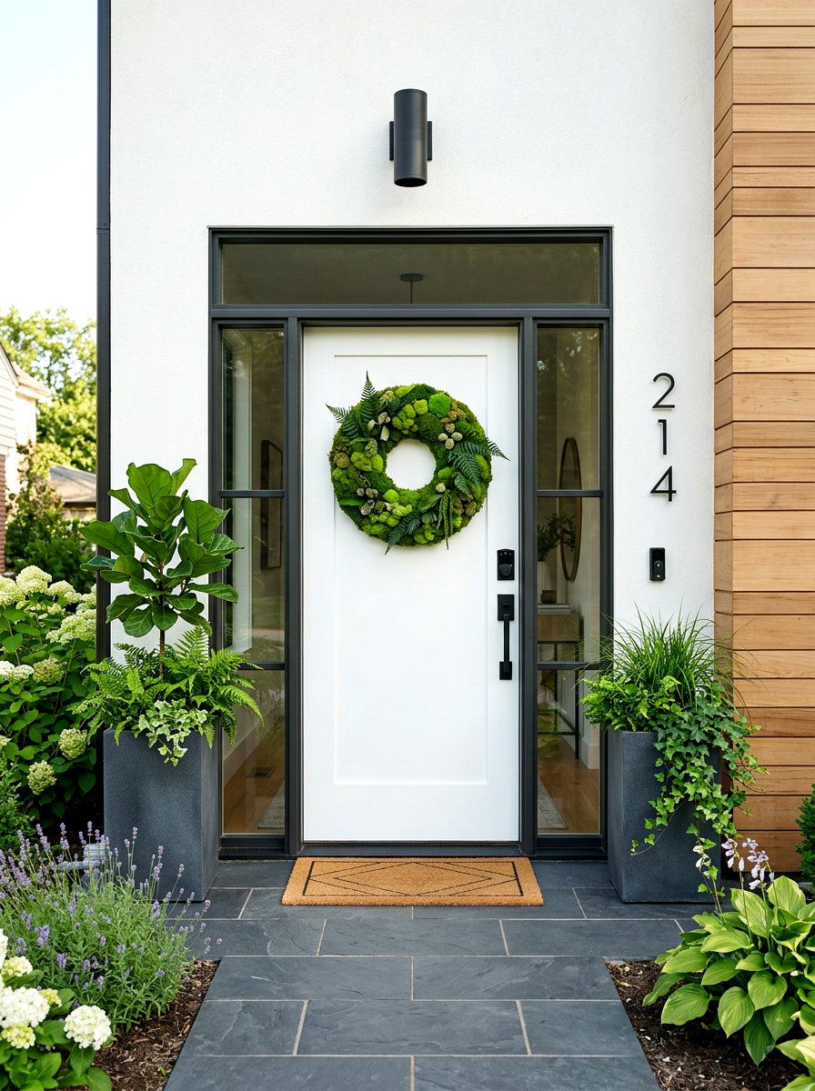 Moss Wreath - 30 door wreath ideas