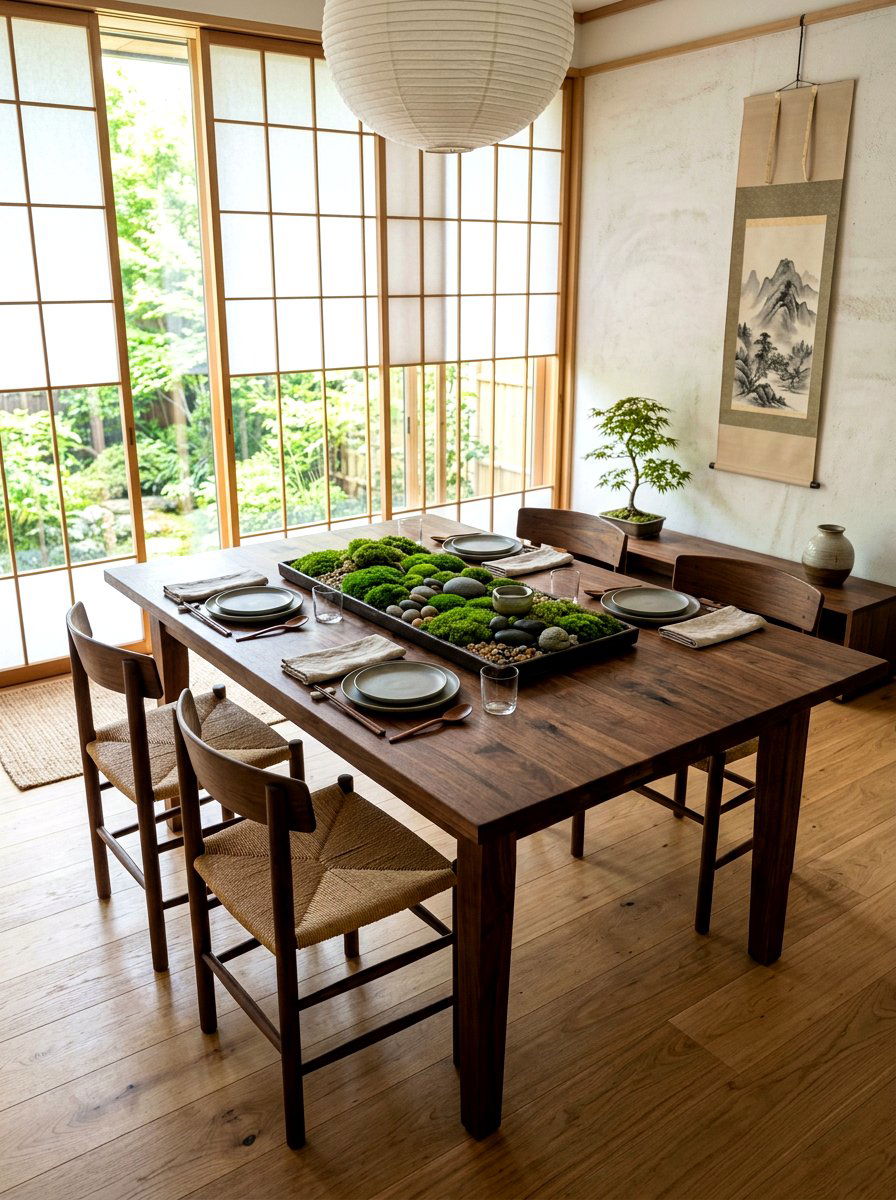 Moss and stone - 30 summer table centerpiece ideas