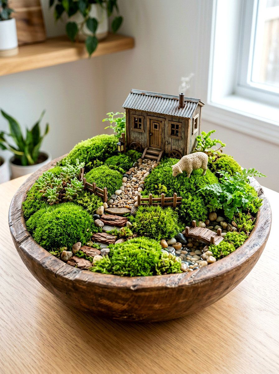 Mossy Hill Fairy Garden - 30 miniature fairy garden ideas