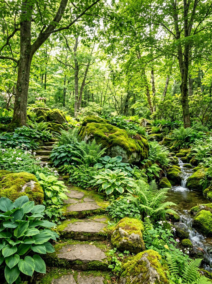 Mossy Rock Garden - 30 rock landscaping ideas