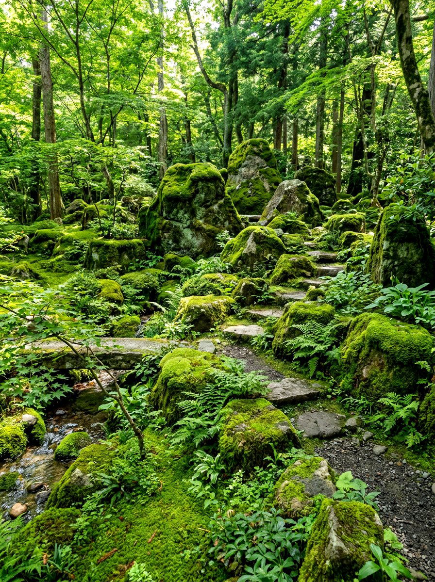 Mossy Rock Garden - 30 rock garden ideas