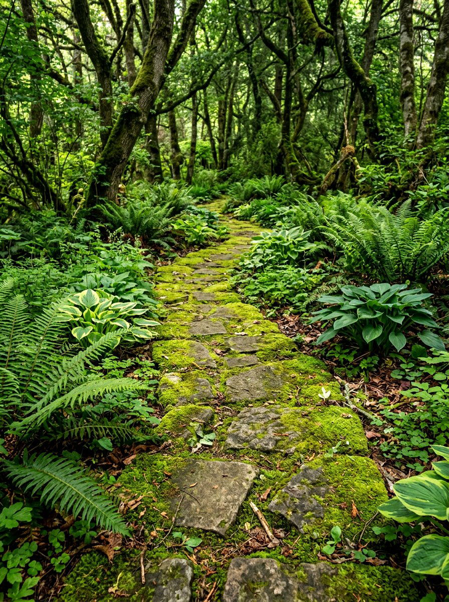 Mossy Rock Path - 30 backyard walkway ideas