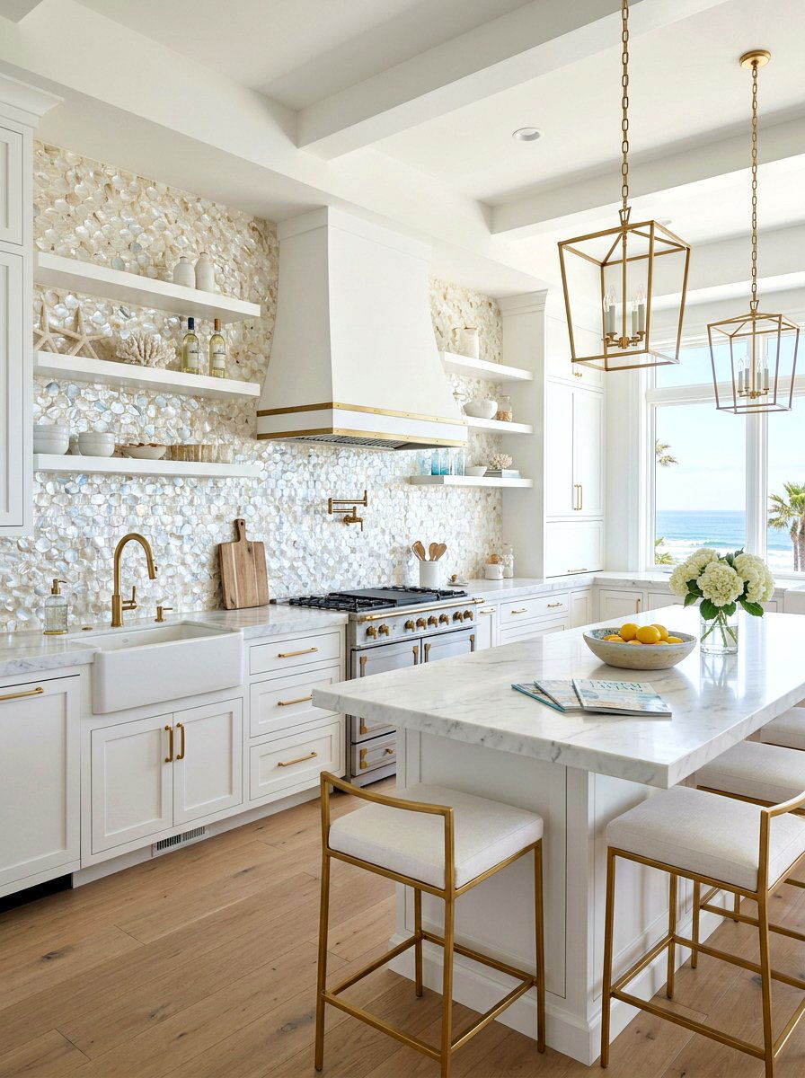 Mother Of Pearl Backsplash - 30 shell decor ideas