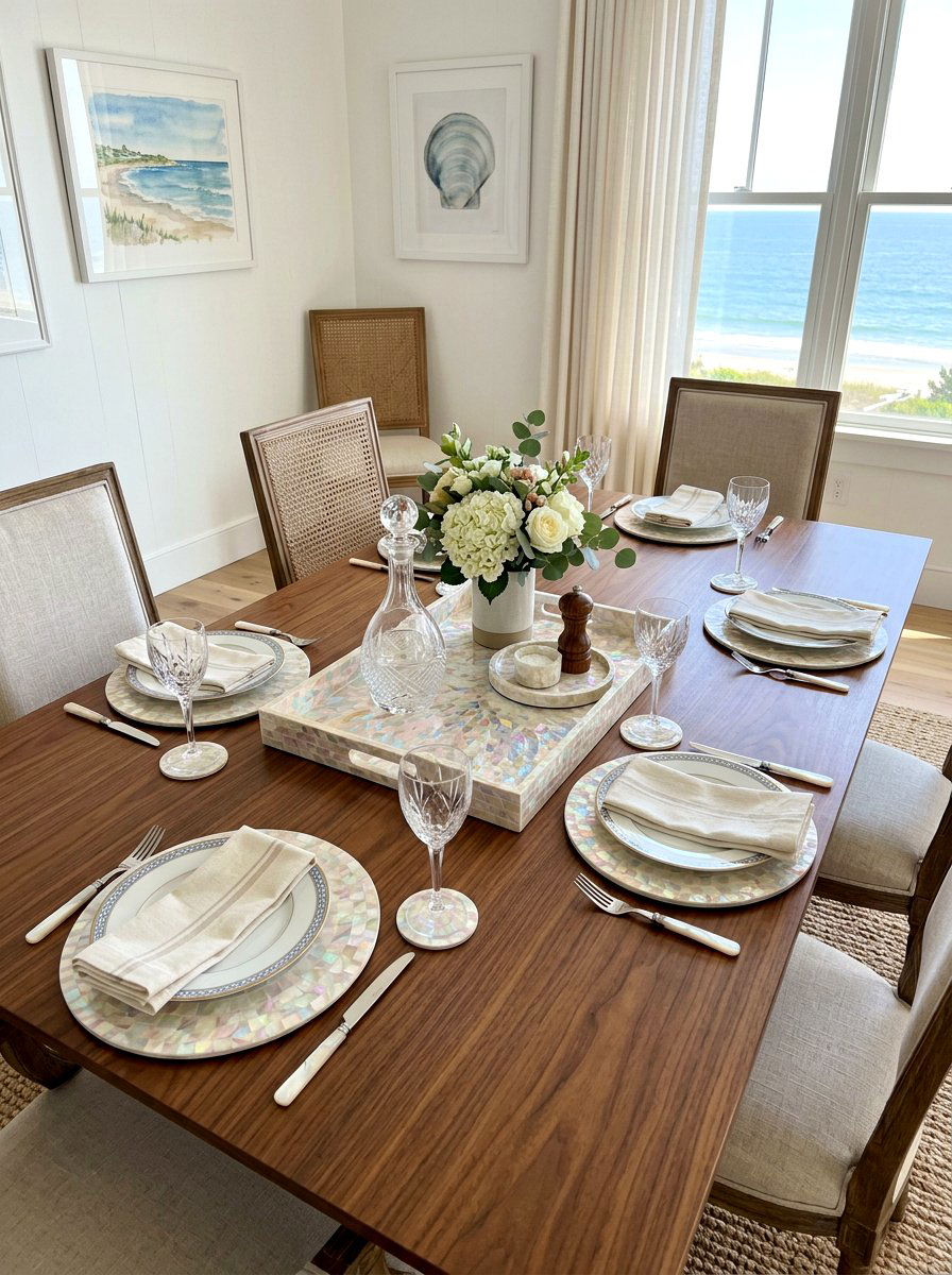 Mother Of Pearl Inlay - 30 coastal table decor ideas