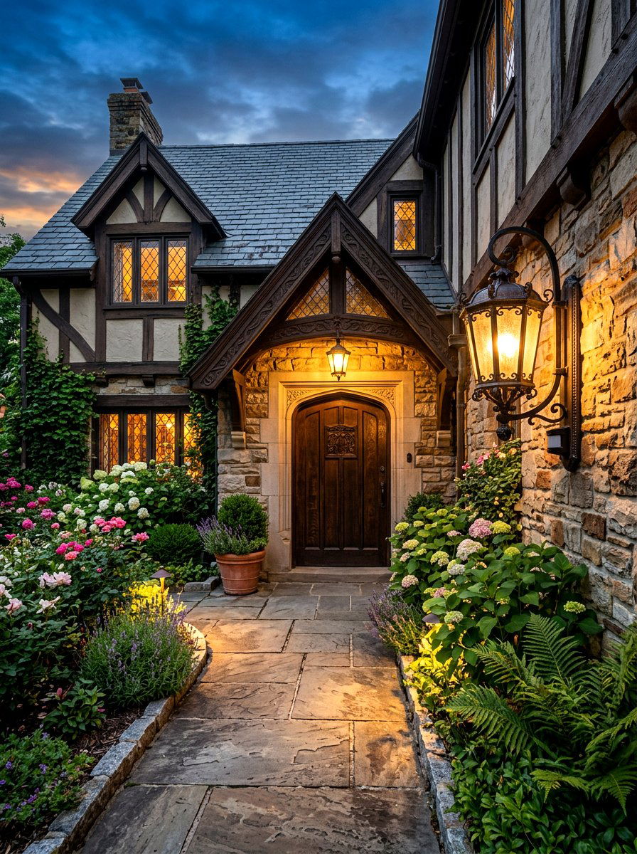 Motion Sensor Coach Light - 30 Tudor exterior lighting ideas