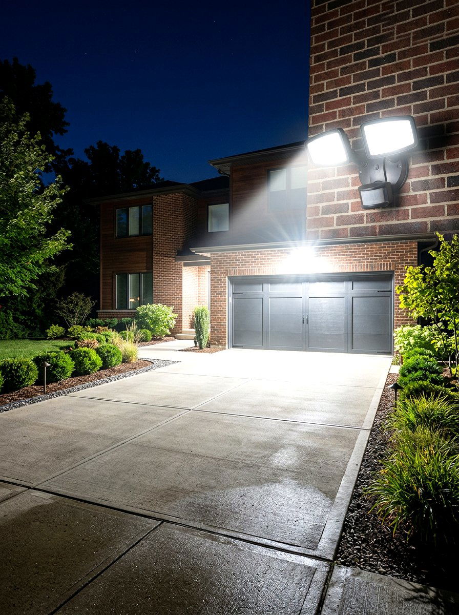 Motion Sensor Floodlight - 30 front yard lighting ideas