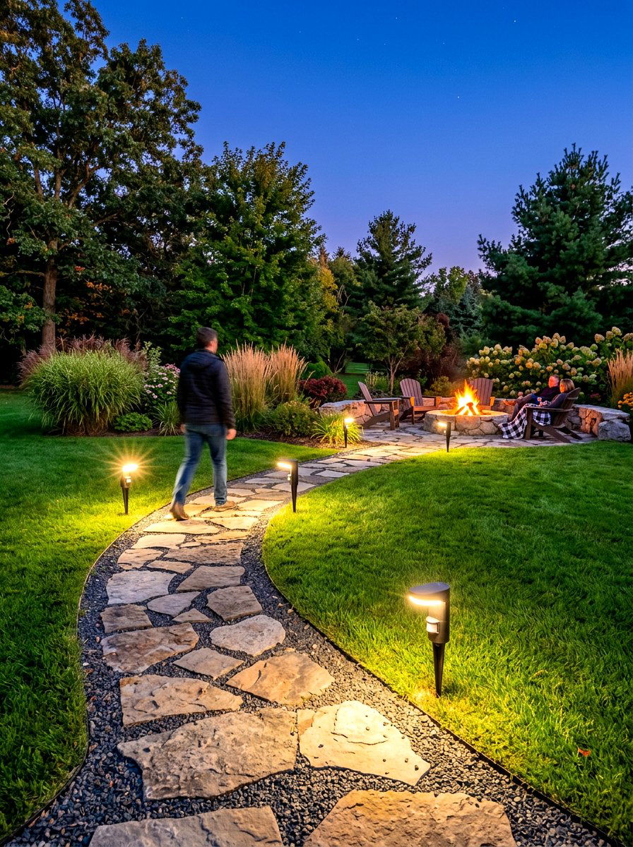 Motion Sensor Lighting Fire Pit Path - 30 fire pit lighting ideas