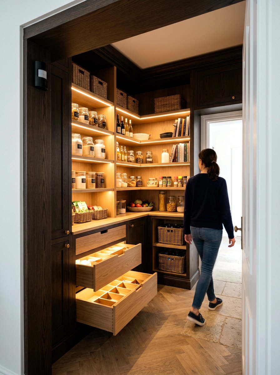 Motion Sensor Pantry Lighting - 30 butler pantry storage ideas