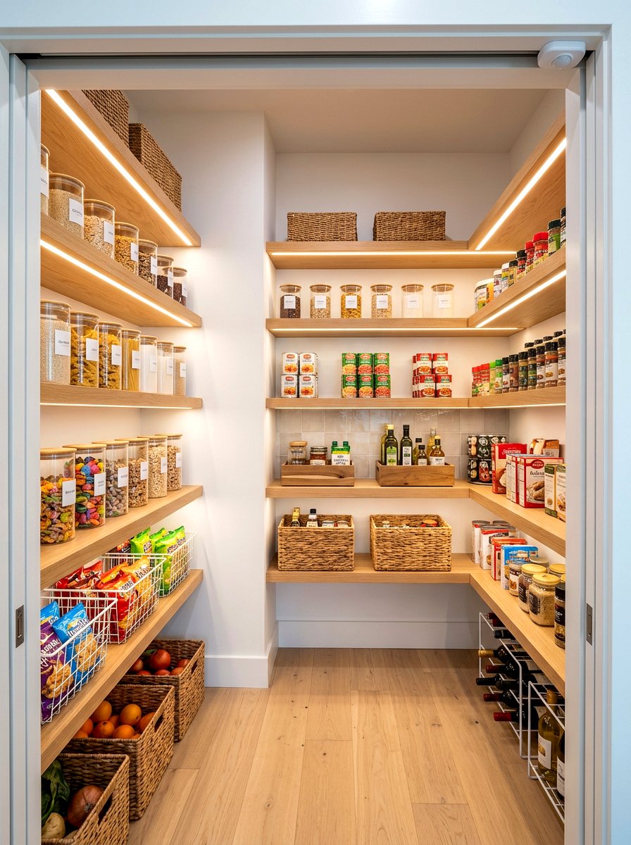 Motion Sensor Pantry Lighting - 30 baking pantry ideas