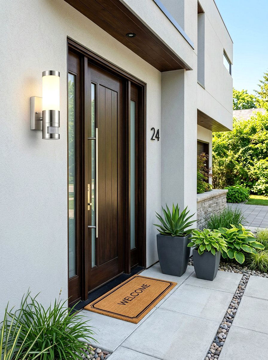 Motion Sensor Sconce - 30 cozy outdoor lighting ideas