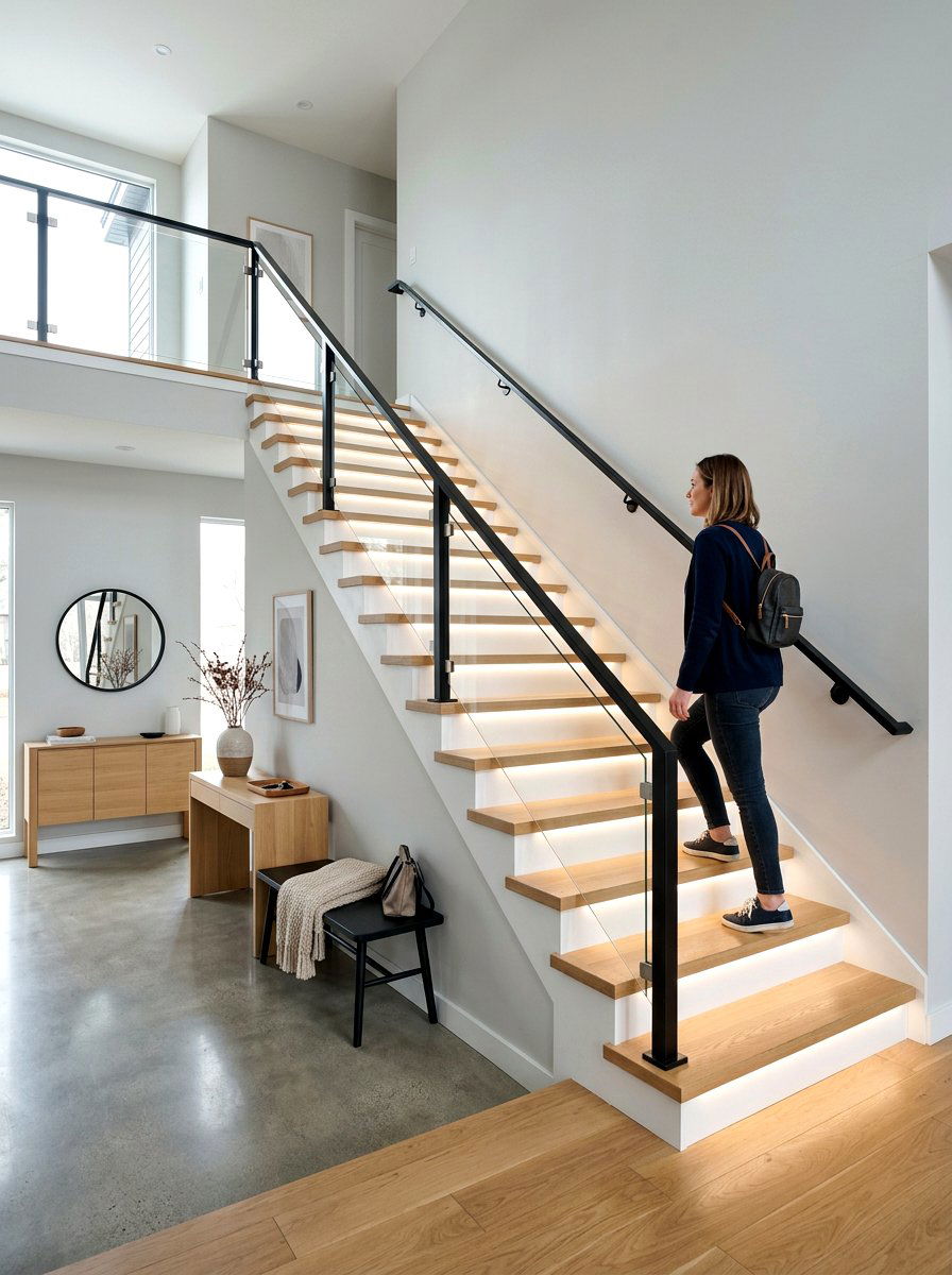 Motion Sensor Step Lights - 30 staircase lighting ideas
