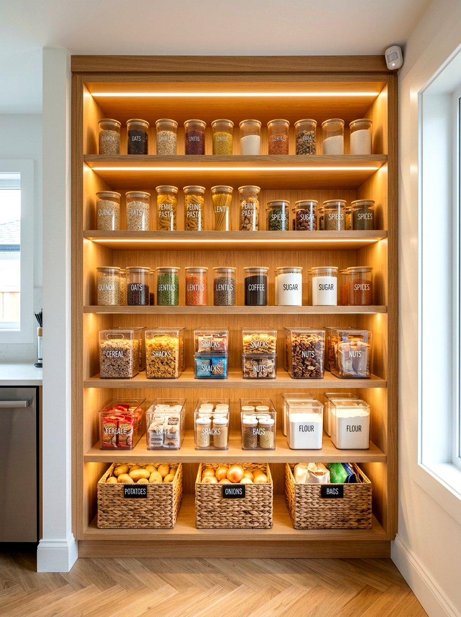 Motion sensor lighting - 30 pantry snack zone ideas