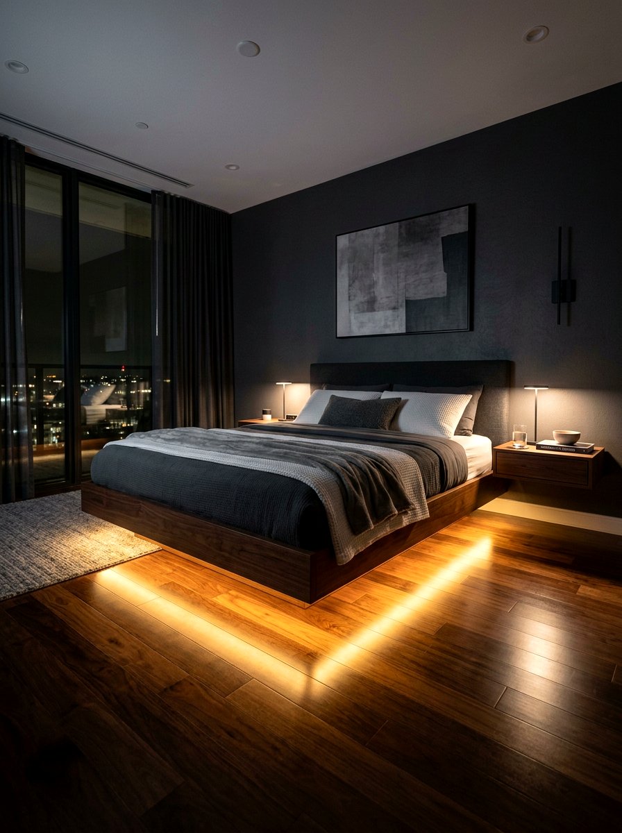 Motion sensor under bed light - 30 circadian bedroom lighting ideas