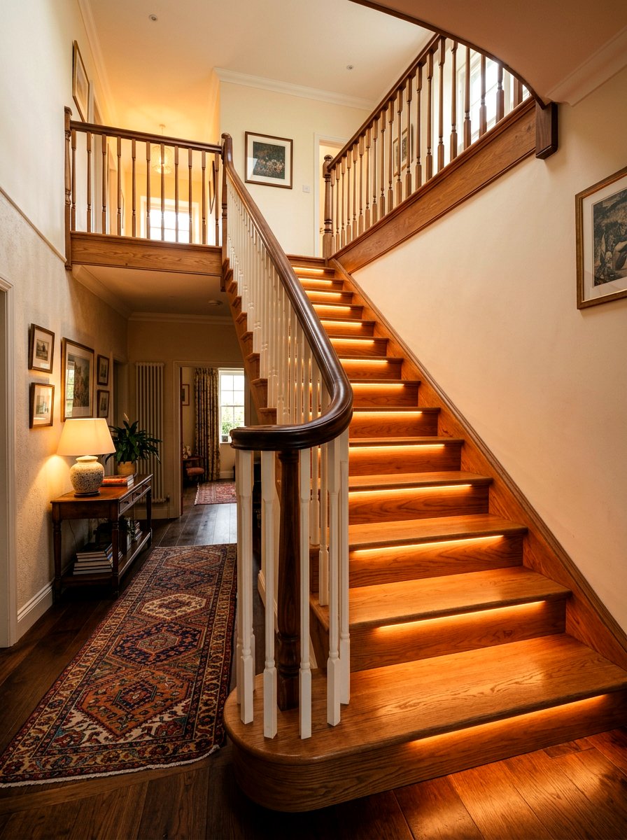Motion sensor wood step lighting - 30 statement staircase lighting ideas