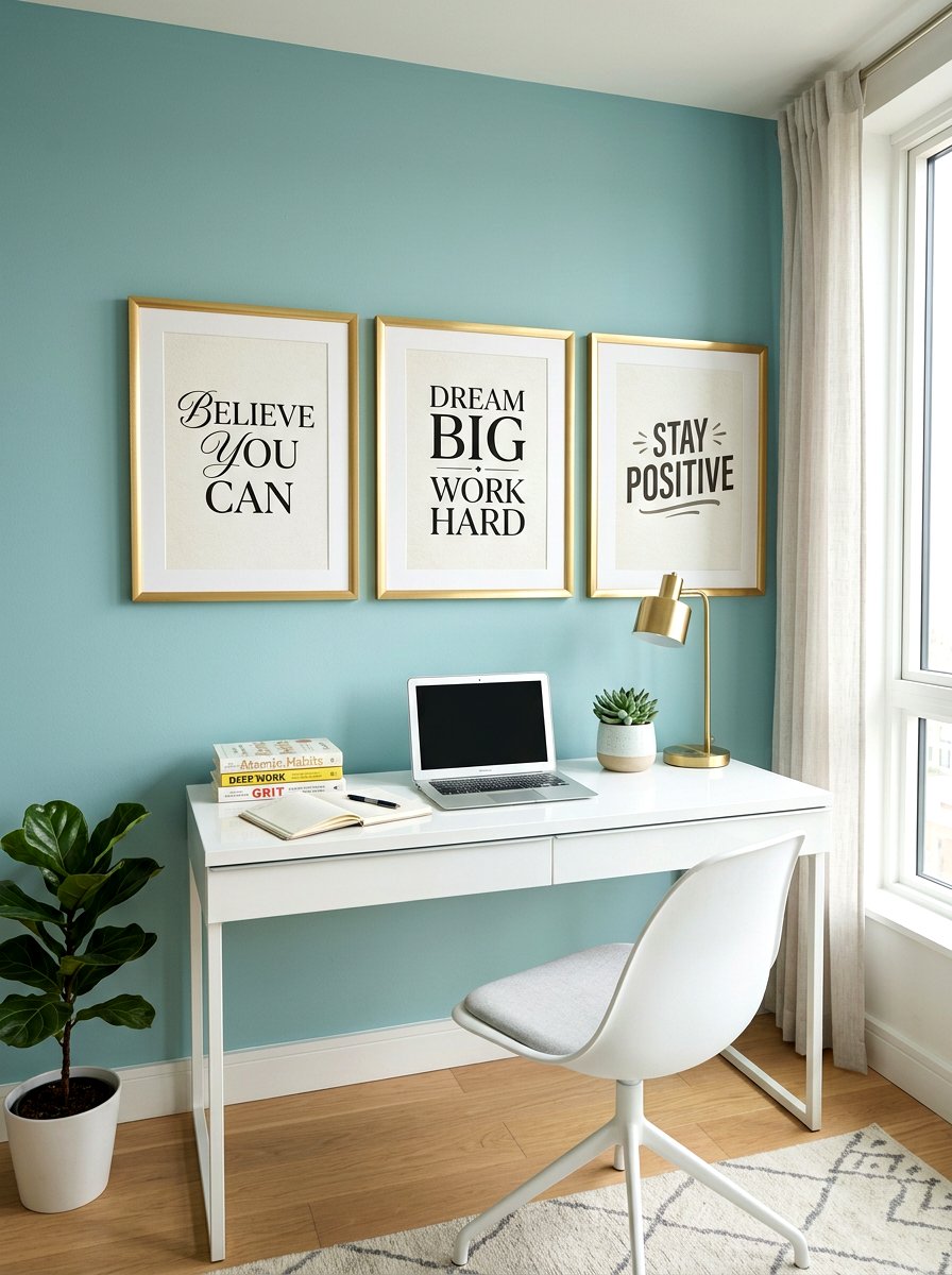 Motivational quote prints - 30 art wall kids room ideas