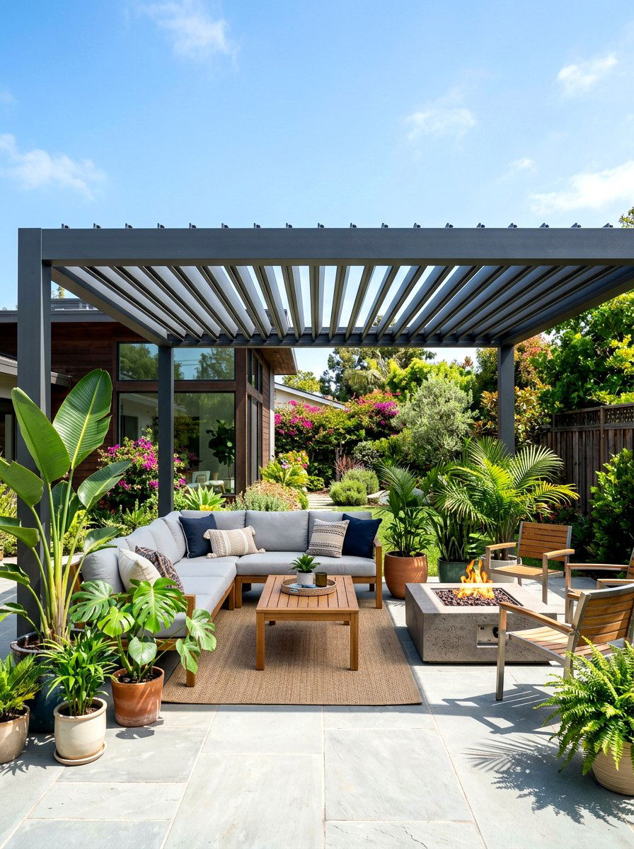 Motorized Aluminum Pergola - 30 retractable pergola shade ideas