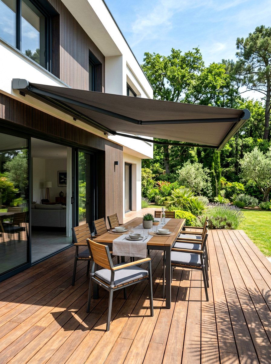 Motorized Patio Awning - 30 retractable canopy patio ideas