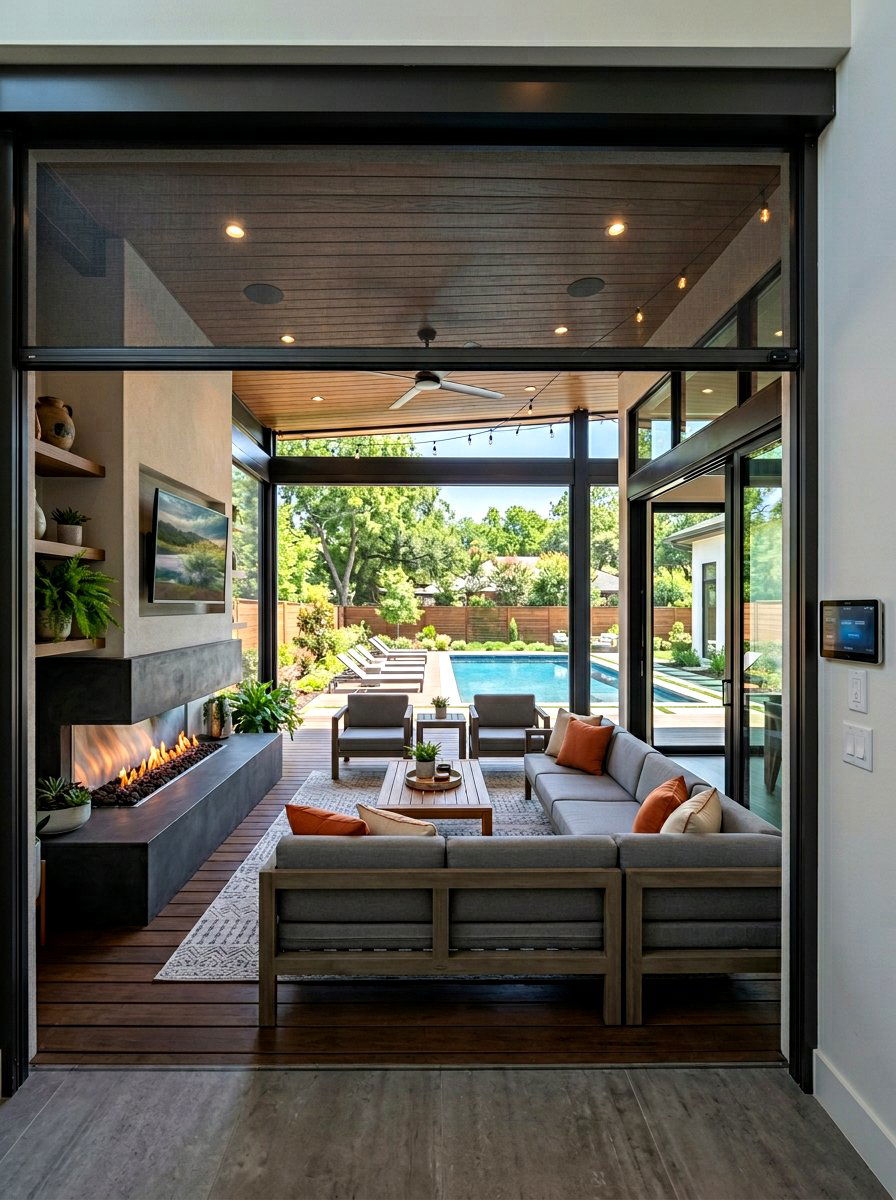 Motorized Screen - 30 patio shade ideas