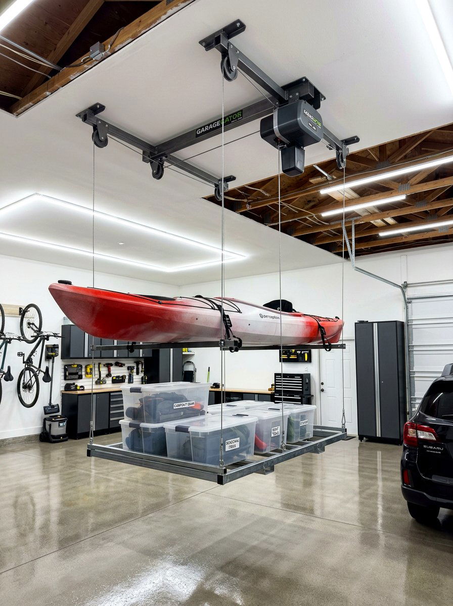 Motorized Storage Lifts - 30 garage organization ideas