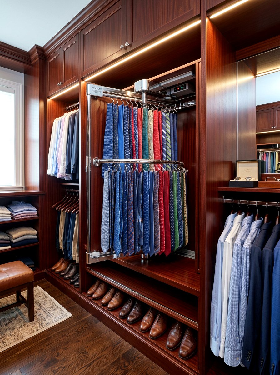 Motorized Tie Rack - 30 tie storage ideas