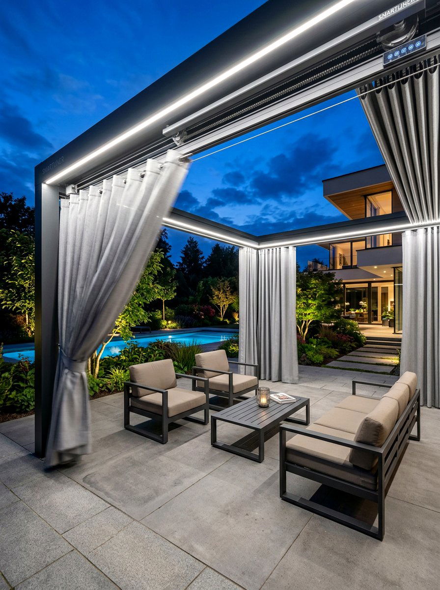 Motorized smart curtains - 30 cabana curtain ideas