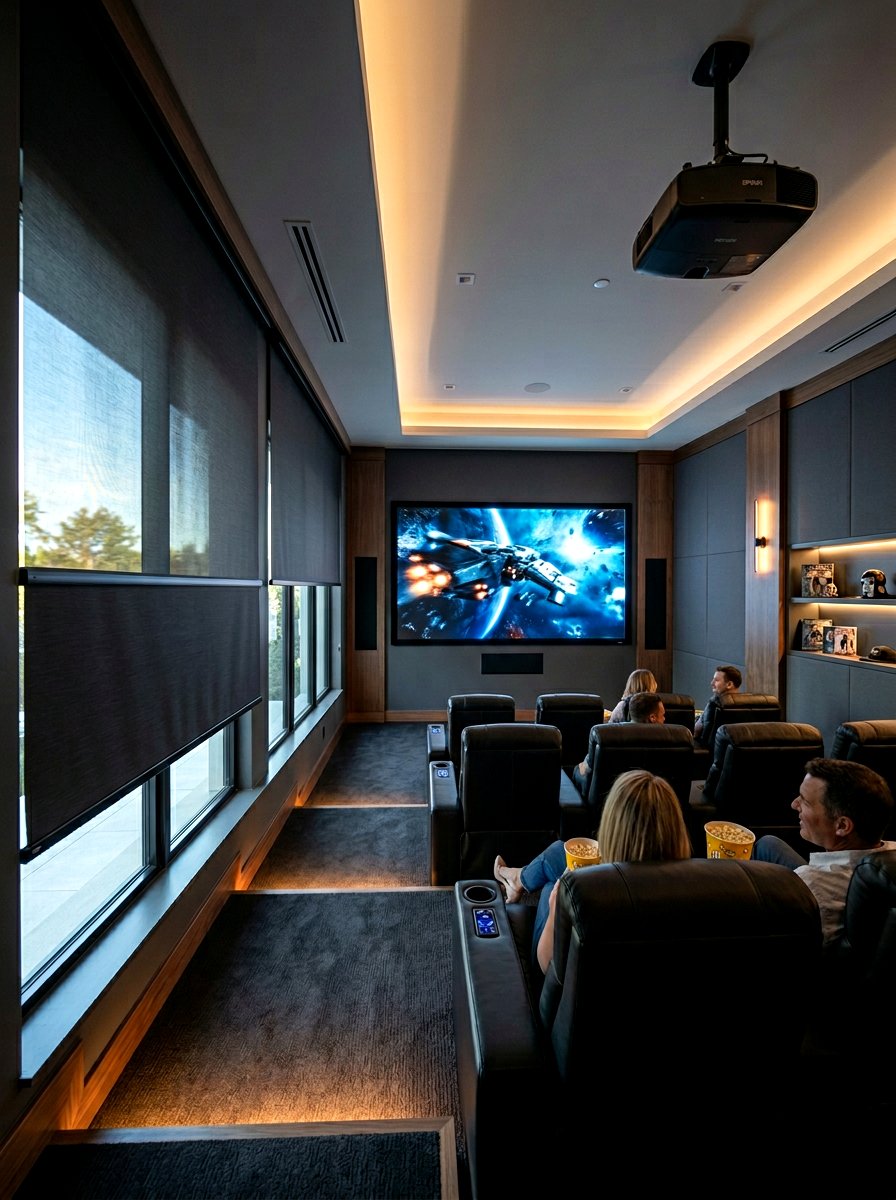 Motorized smart home shades - 30 roman shade ideas