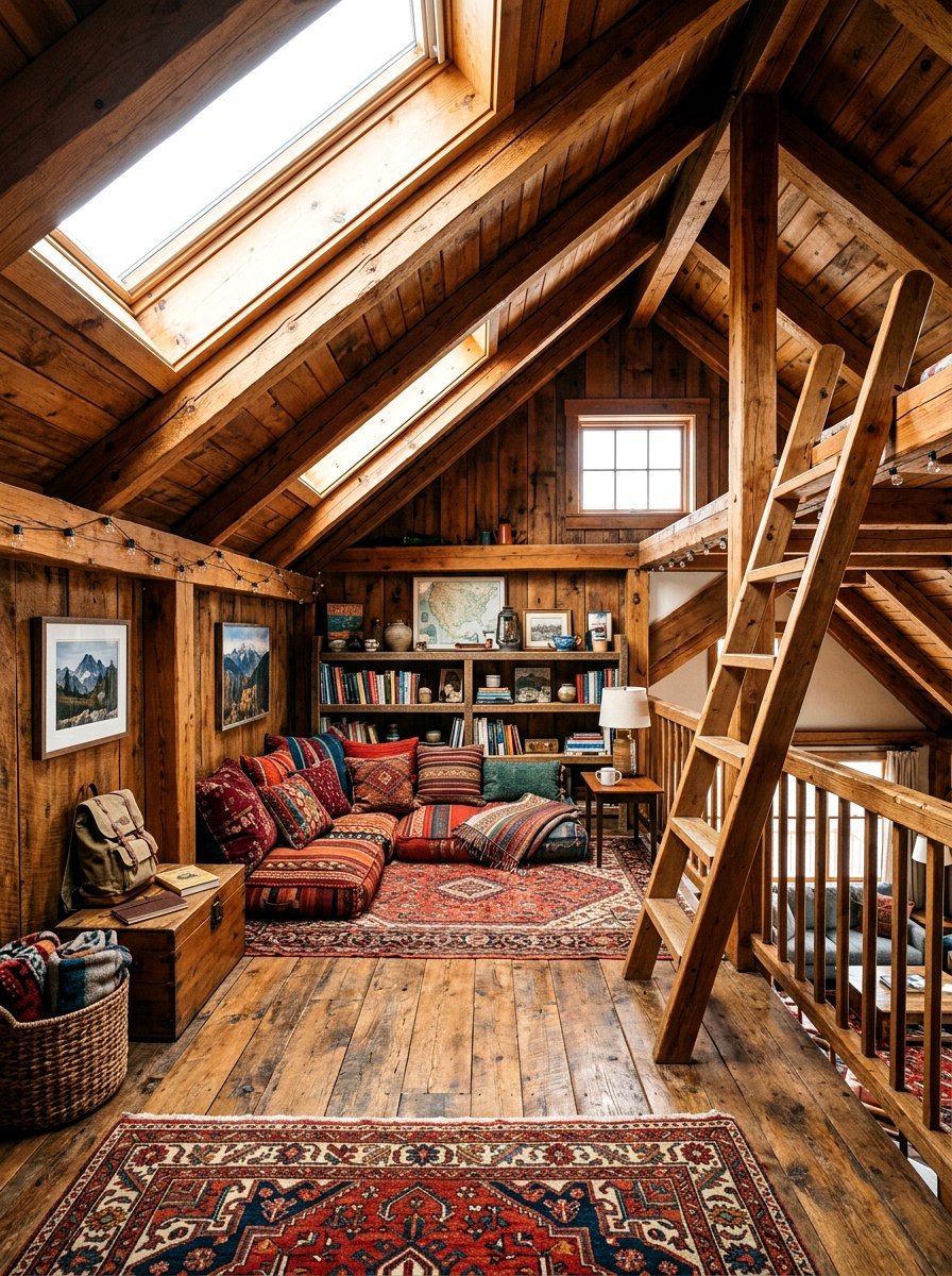 Mountain Cabin Loft - 30 ski lodge holiday decor ideas