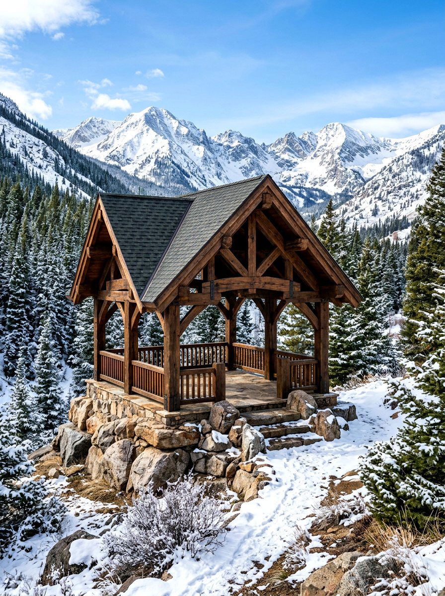 Mountain Gazebo - 30 rustic gazebo ideas
