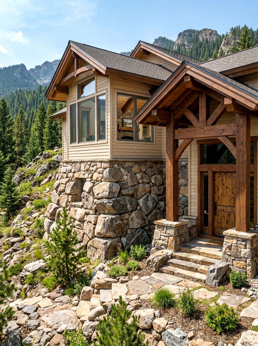 Mountain Home Stone Foundation - 30 mountain house exterior ideas