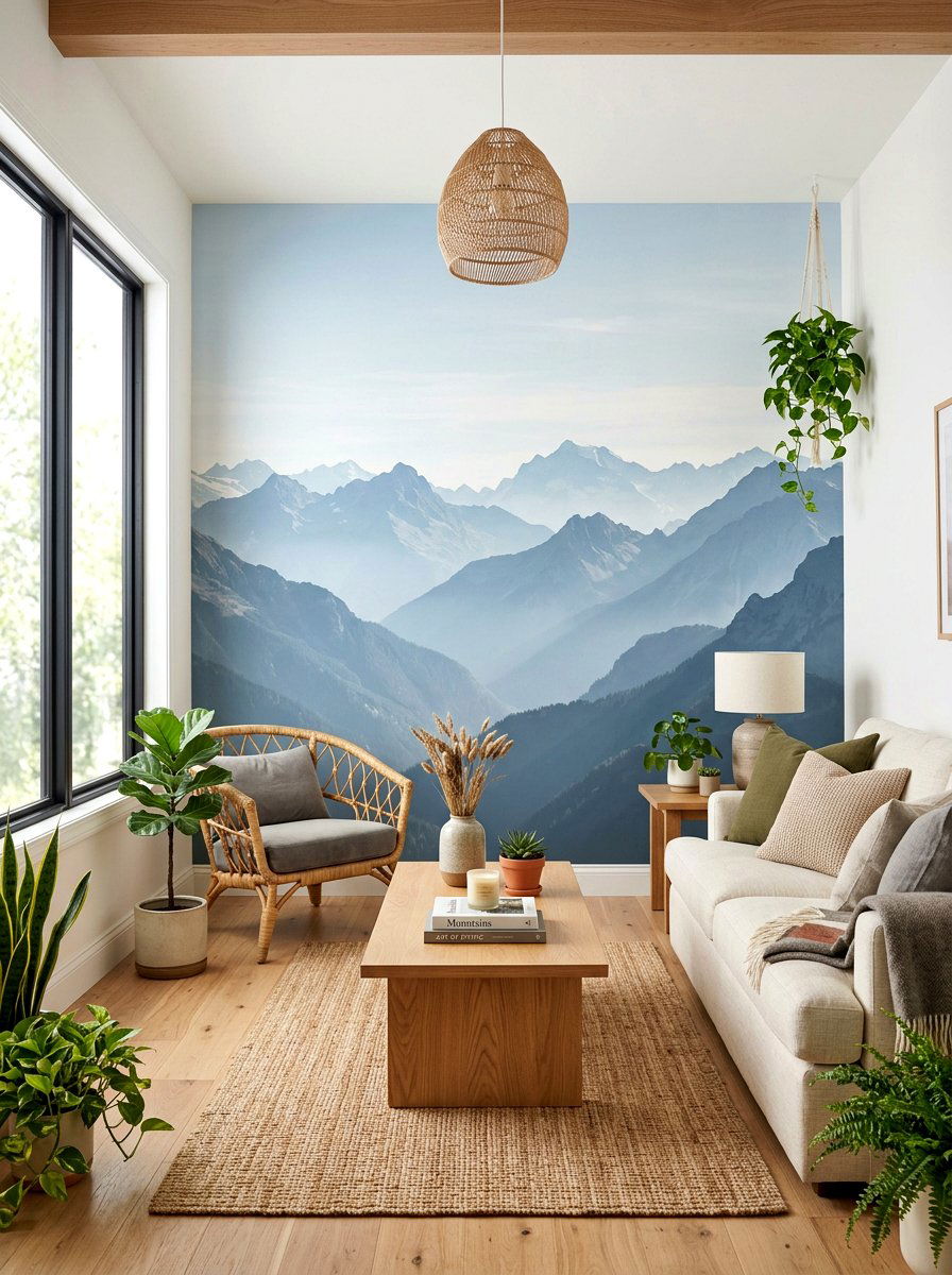 Mountain Landscape Mural - 30 small room mural ideas