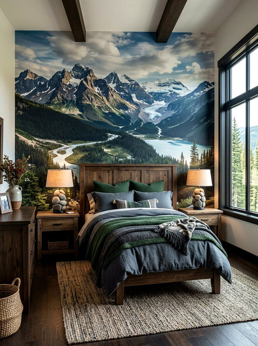 Mountain Landscape Wallpaper - 30 mural wallpaper bedroom aesthetic ideas