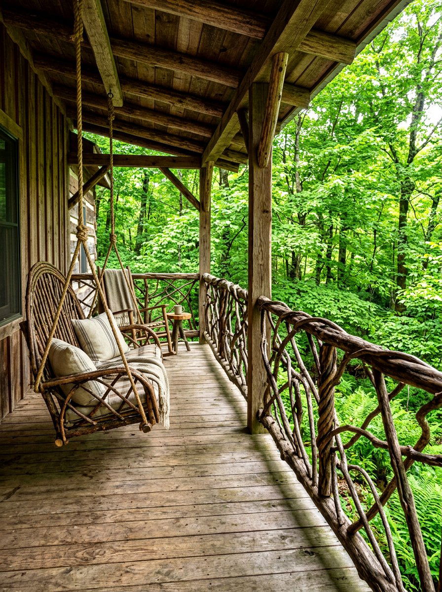 Mountain Laurel Branch Railing - 30 porch handrail ideas
