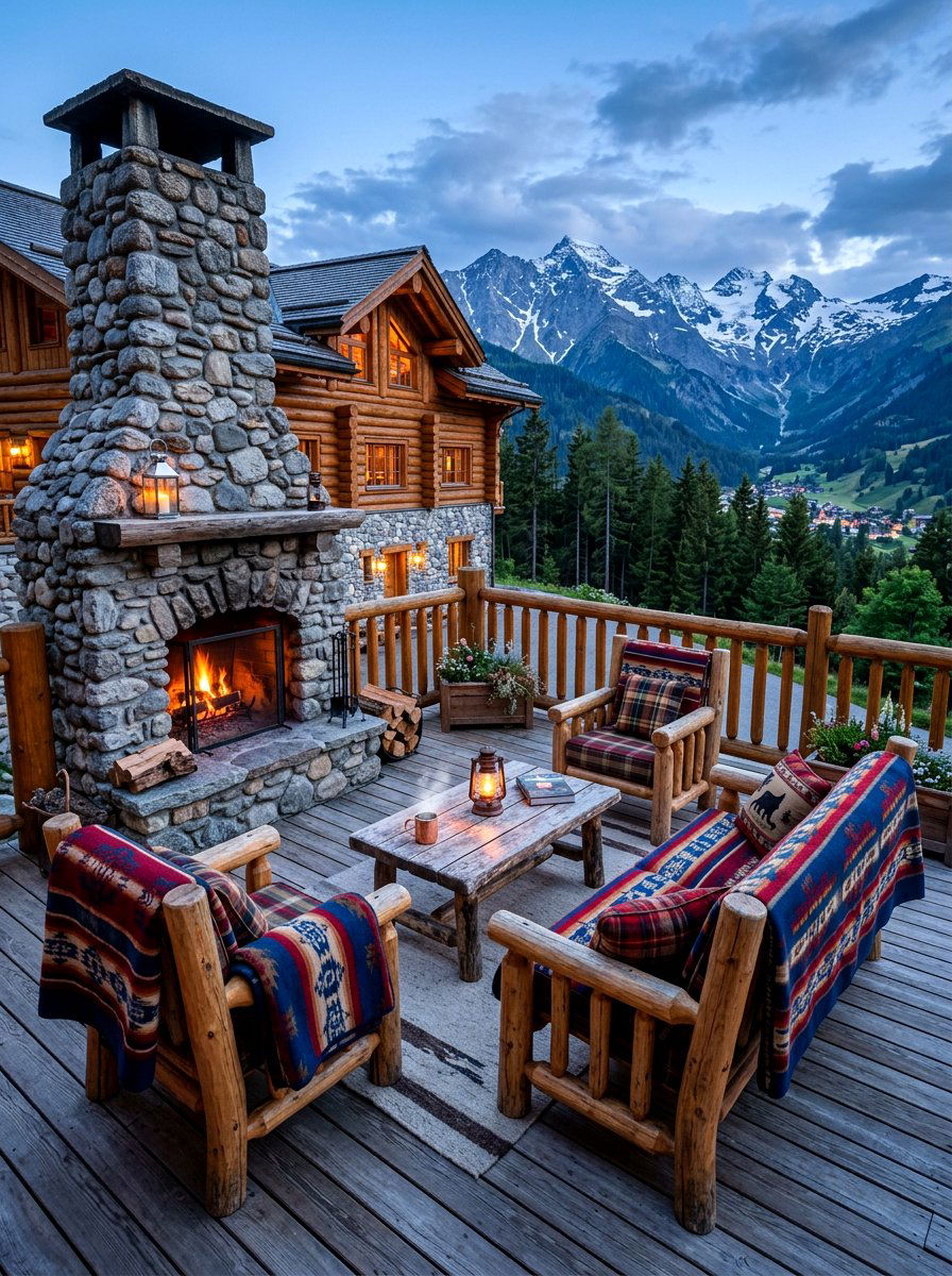 Mountain Lodge Deck - 30 deck decorating ideas