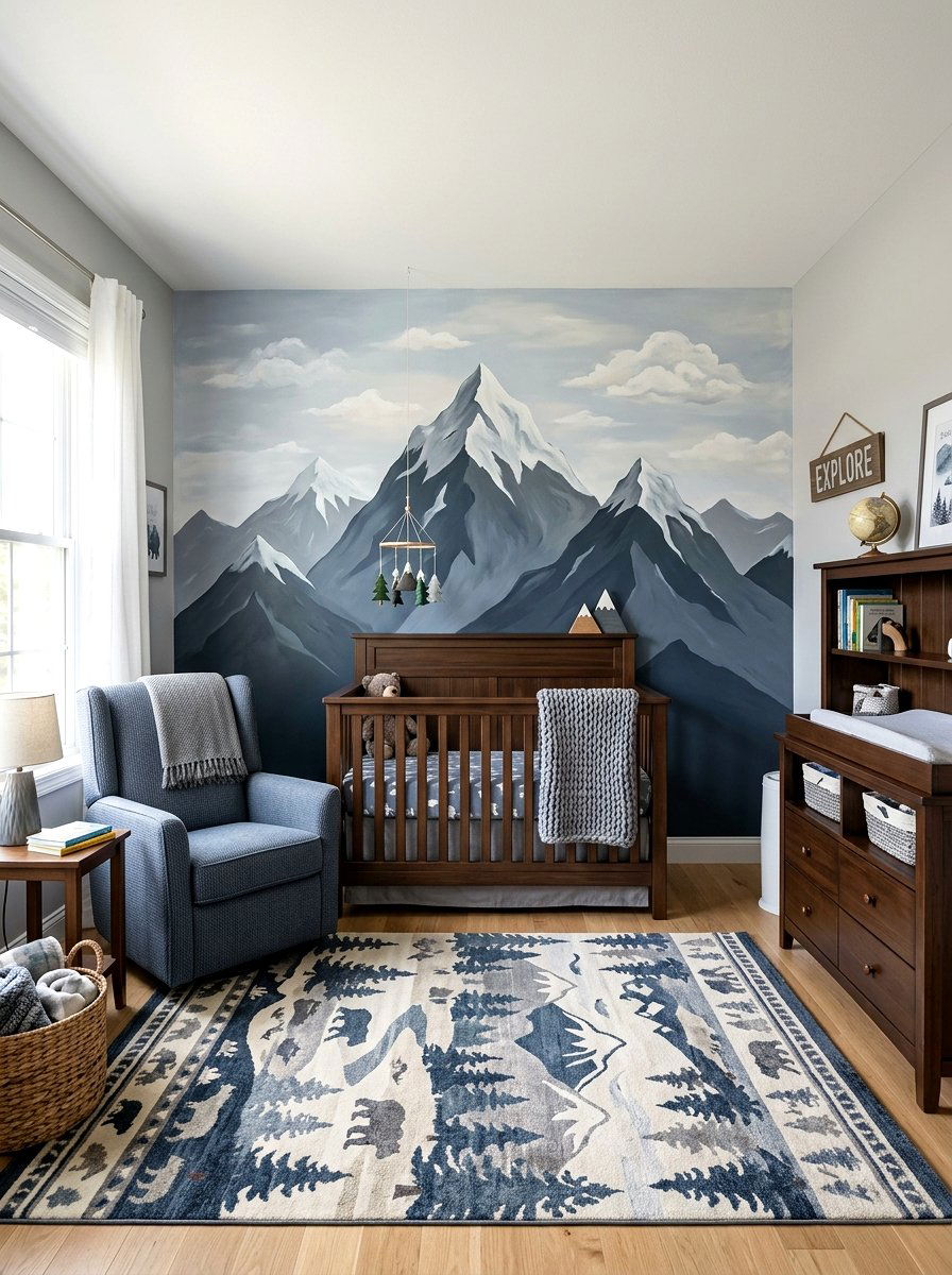 Mountain Peak Mural Paint - 30 nursery wall decor ideas