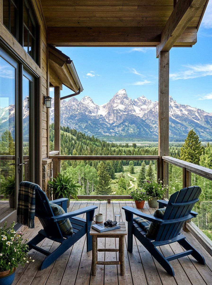 Mountain View Cabin Porch - 30 cabin front porch ideas